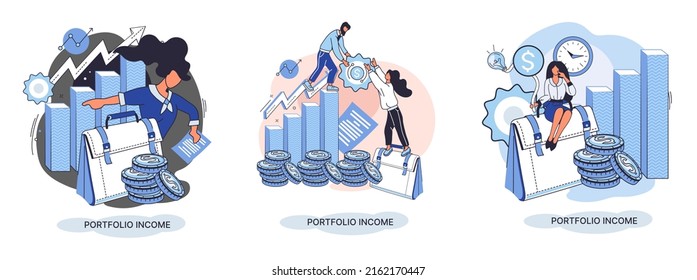 Investment, saving money and finance growth business concept metaphor. Analyzes charts and indicators of income growth. Investment income from securities and other non-commercial investments dividends