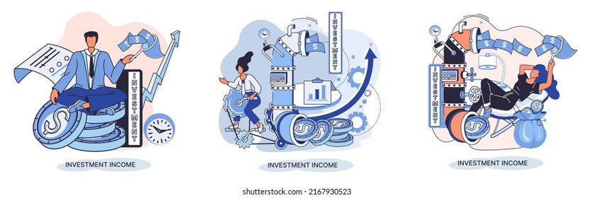 Investment, saving money and finance growth business concept metaphor. Analyzes charts and indicators of income growth. Investment income from securities and other non-commercial investments dividends