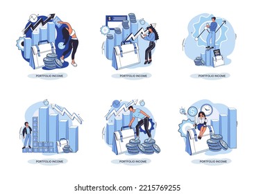 Investment, saving money and finance growth business concept metaphor. Analyzes charts and indicators of income growth. Investment income from securities and other non-commercial investments dividends