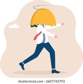 investment scam, Financial Fraud or Illegal Investment, ponzi scheme concept, businessman investor who is lulled by fake investments who walks forward towards a trap hole

