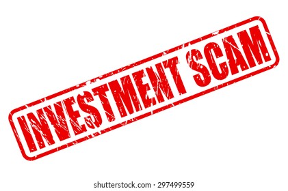 Investment scam red stamp text on white