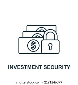 Investment Security icon. Line simple icon for templates, web design and infographics
