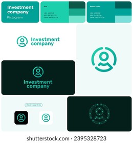 Investment service gradient line business logo. Client icon. Brand name. Client oriented service business value. Design element. Visual identity. Suitable for social media