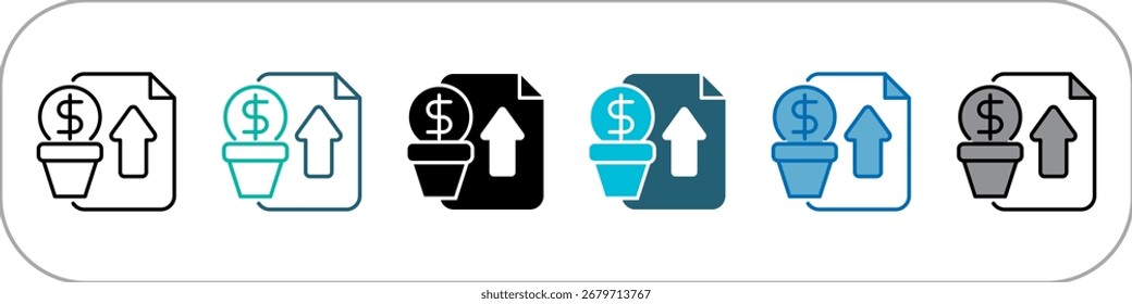 Ilustração de vários estilos de pacote de ícone único de investimento