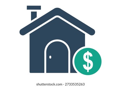 Ícone sólido de investimento. Ícone relacionado com imóveis. Ilustração vetorial de elementos residenciais