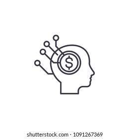 Investment solution linear icon concept. Investment solution line vector sign, symbol, illustration.
