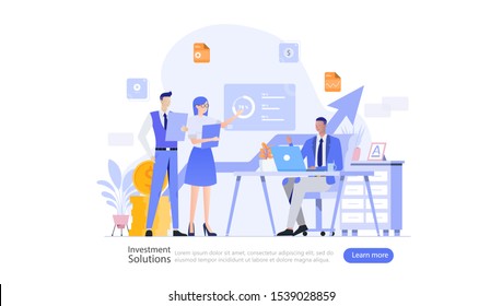 Investment Solutions Vector Illustration Concept , Suitable for web landing page, ui, mobile app, editorial design, flyer, banner, and other related occasion