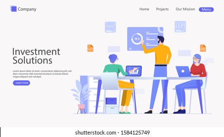 Investment Solutions Vector Illustration Concept , Suitable for web landing page, ui, mobile app, editorial design, flyer, banner, and other related occasion