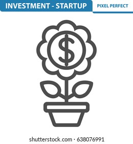 Investment - Startup Icon. Professional, pixel perfect icons optimized for both large and small resolutions. EPS 8 format. 12x size for preview.