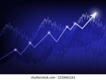 Investment stock market graph. Growth business chart. Digital arrow report background. Graphic vector illustrator.