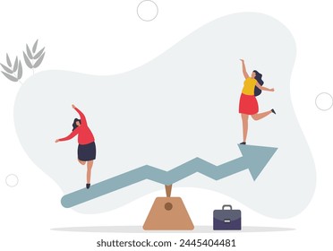 Investment stock market volatility, financial asset value going up and down or profit growth rising up concept.