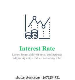 Investment Strategy, Earn More Money, Boost Revenue, Interest Rate, Fund Performance Report, Financial Productivity, High Yield Bond, Data Analysis, Vector Line Icon