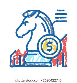 estratégia de investimento consultor financeiro ícone doodle esboço vetor. estratégia de investimento consultor financeiro sinal. símbolo isolado ilustração