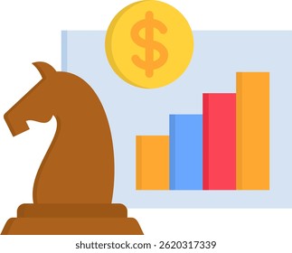Icono de estrategia de inversión Ilustración vectorial plana
