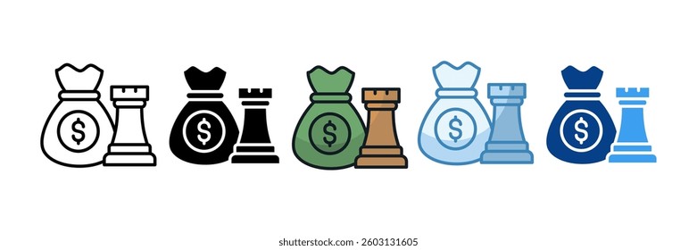 Investment Strategy Icon Set Multiple Style Collection