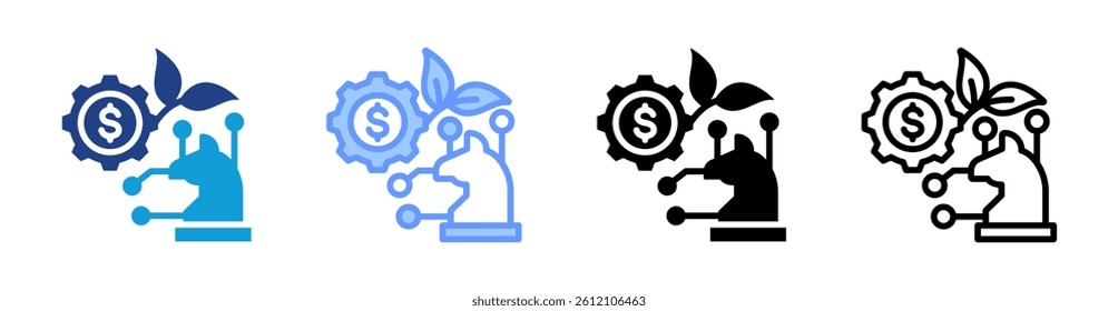 Investment Strategy icon set multiple style collection