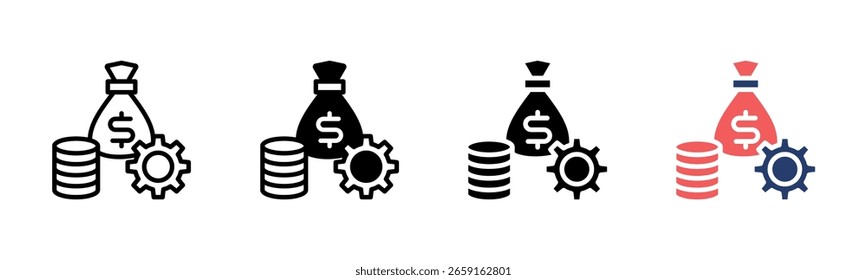 Icono de estrategia de inversión colección de múltiples estilos