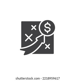 Icono del vector de estrategia de inversión. signo plano relleno para concepto móvil y diseño web. Icono de glifo de planificación financiera. Símbolo, ilustración del logotipo. Gráficos vectoriales
