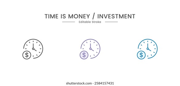 Investment stroke line editable vector icon. investment, finance, growth, business, financial, profit, money, success, market, stock icon. Vector illustration