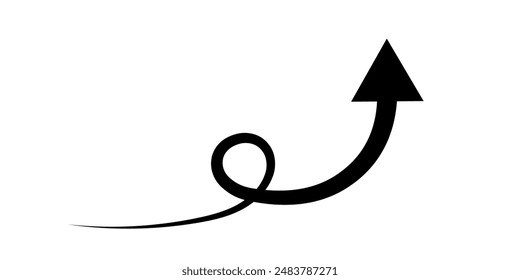 investment success The arrow shows the success of the business strategy. Icon vector illustration