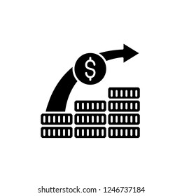 Investment system black icon, vector sign on isolated background. Investment system concept symbol, illustration 
