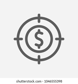 Investment target icon line symbol. Isolated vector illustration of  icon sign concept for your web site mobile app logo UI design.