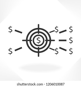 Investment target icon symbol. Isolated vector illustration of icon sign concept for your web site mobile app logo UI design.