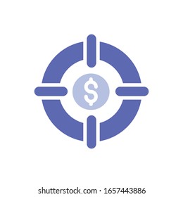 Investment Target Vector illustration. Business Investment and Growth Glyph Style icon. EPS 10