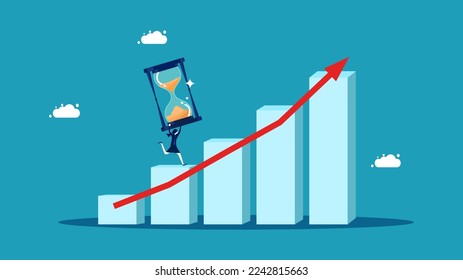 investment that grows. businesswoman holding long term investment watch