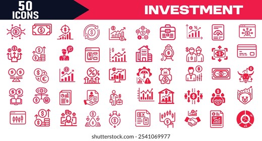 Investitionen dünne Linie Symbole Vektorgrafik Finanzsymbole, Budget, Geld Wachstum Symbole
