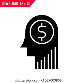 Investment thinking vector icon