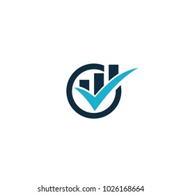 investment tick bar chart logo design