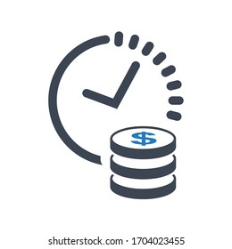 Investment time icon vector graphic.