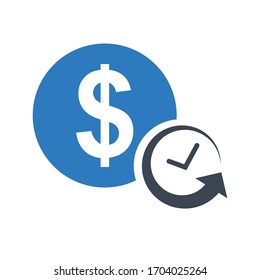 Investment time icon vector graphic.