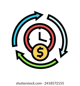 investment time management color icon vector. investment time management sign. isolated symbol illustration