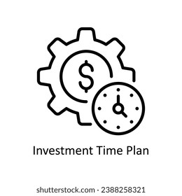 Vektorgrafik-Vektorgrafik-Design-Illustration zur Investitionszeitplan. Geschäfts- und Verwaltungssymbol auf weißem Hintergrund - EPS10-Datei