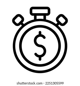 Diseño de iconos de línea de vectores de tiempo de inversión
