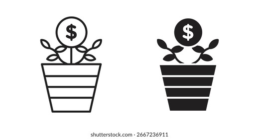 Investment tree icon elements. doodle graphics icons.