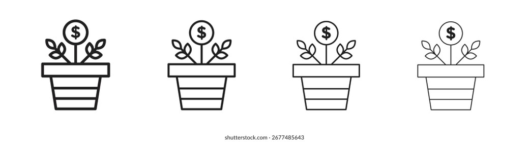 Paquete de Vector de esquema de icono de árbol de inversión. Mejor para el Web, móvil, ui
