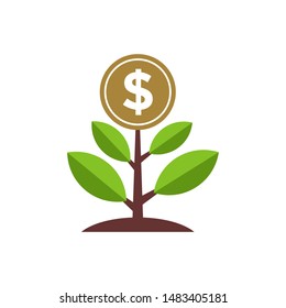 Investment Tree Icon Vector Logo Template Illustration