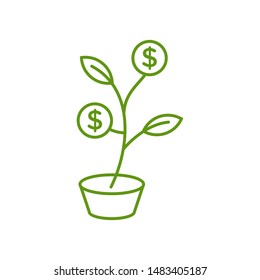 Investment Tree Icon Vector Logo Template Illustration