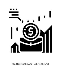 investment trends financial advisor glyph icon vector. investment trends financial advisor sign. isolated symbol illustration