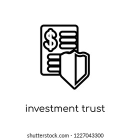 Investment trust icon. Trendy modern flat linear vector Investment trust icon on white background from thin line Business collection, editable outline stroke vector illustration