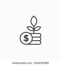 Ícone plano de vetor de investimento set.eps