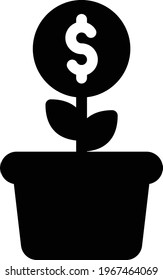 investment vector glyph flat icon