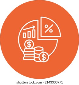 Investitionsvektorsymbol. Kann für Druck-, Mobil- und Web-Anwendungen verwendet werden.