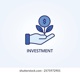 Investment vector, icon or logo sign symbol illustration