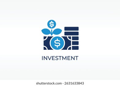 INVESTMENT vector, icon or logo sign isolated symbol illustration