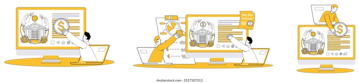 Investment vector illustration. Economic growth is symphony played by orchestra wise financial management The currency financial success is minted in treasury strategic investment Wise financial