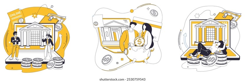 Investment vector illustration. Economic success is symphony played by orchestra strategic financial planning Invest in seeds improvement, and garden success will bloom Success is harvest reaped